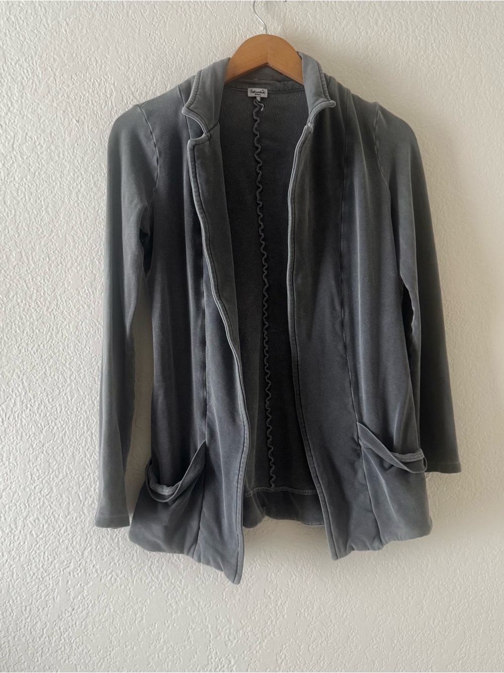 Splendid Open front Knit Blazer In gray Size small